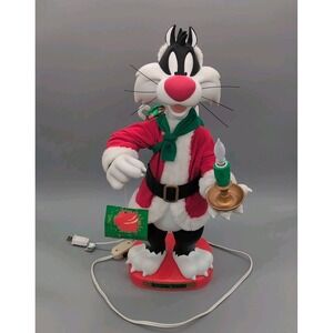 Looney Tunes‎ Sylvester Motionette Cat Animated 1997 Christmas Santa VTG WORKS